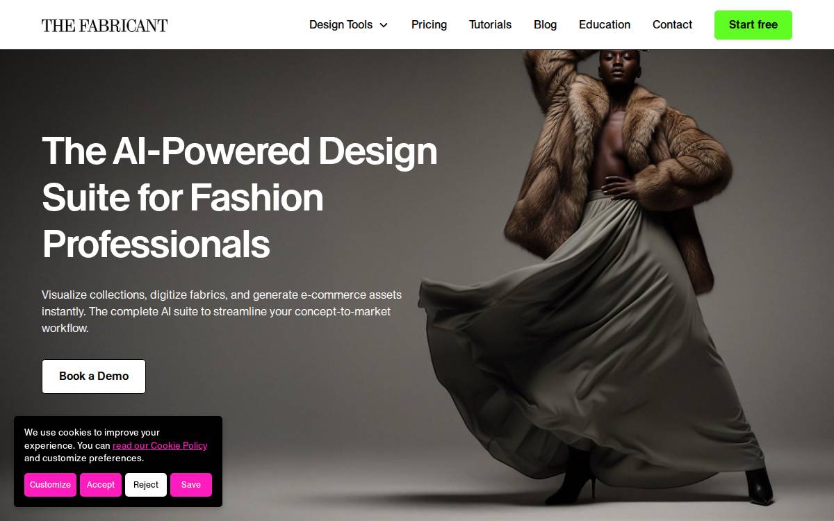 The Fabricant website preview