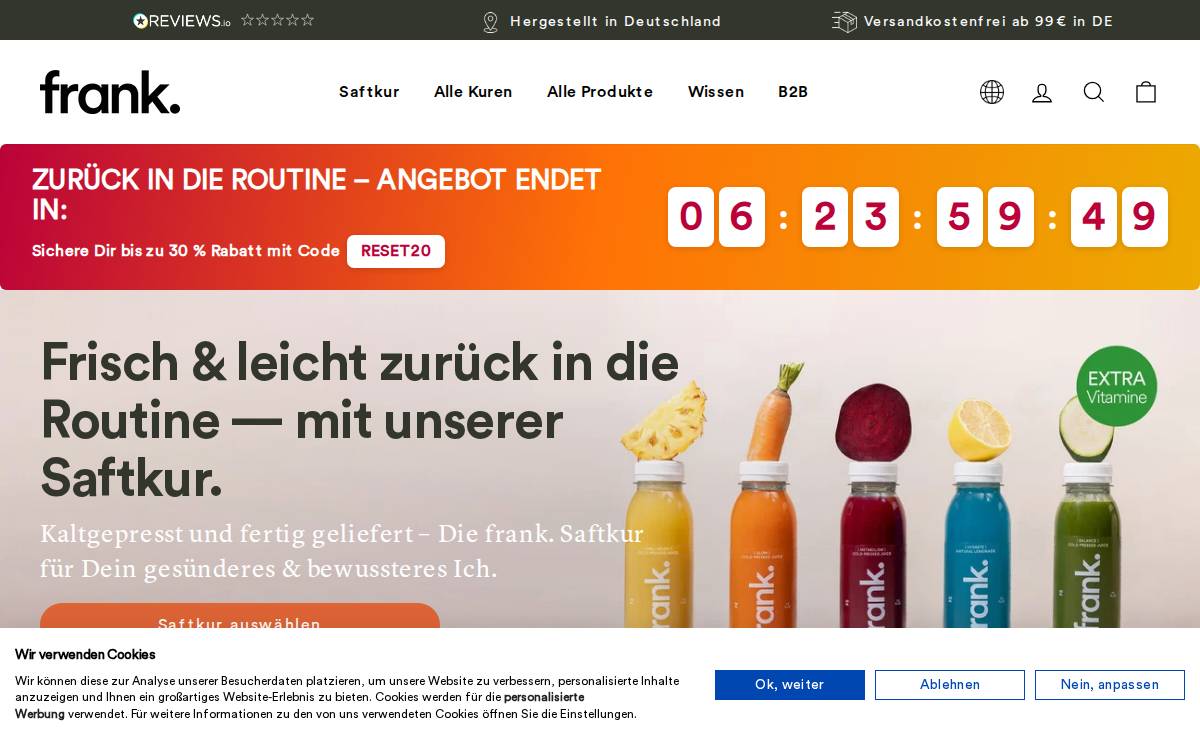 Thefrankjuice website preview