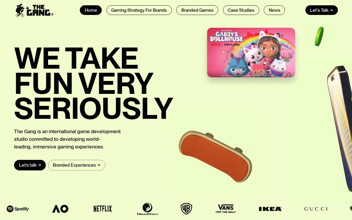 Thegang website preview