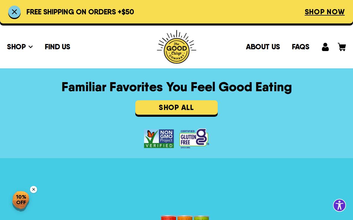 The Good Crisp Company website preview