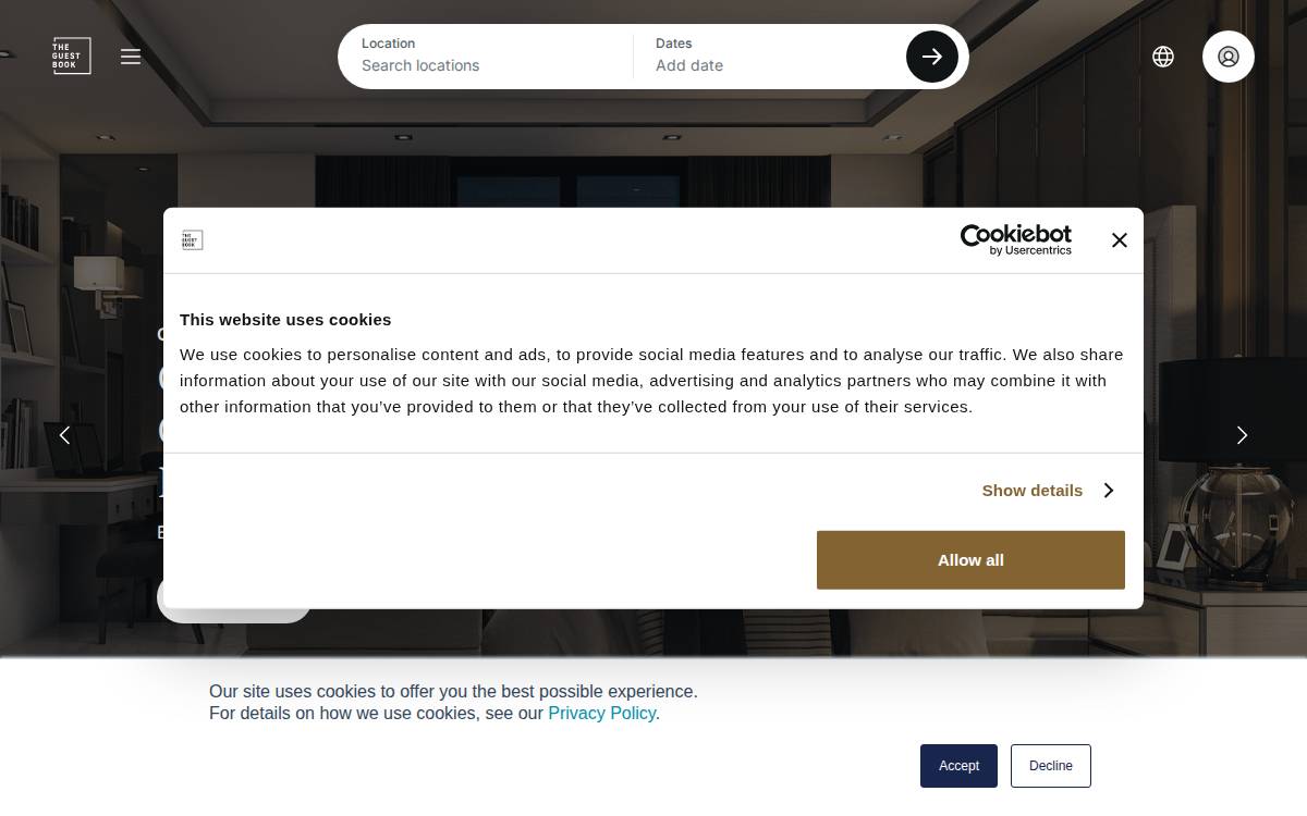 Theguestbook website preview