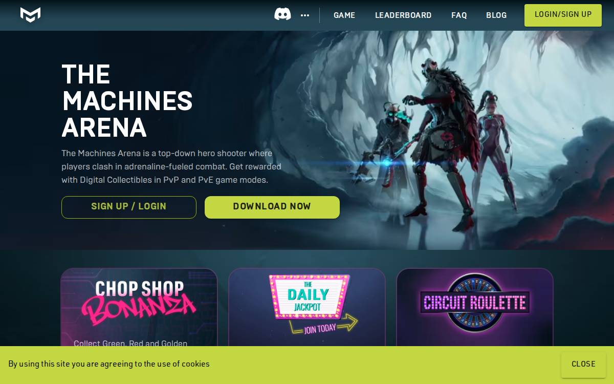 Themachinesarena website preview