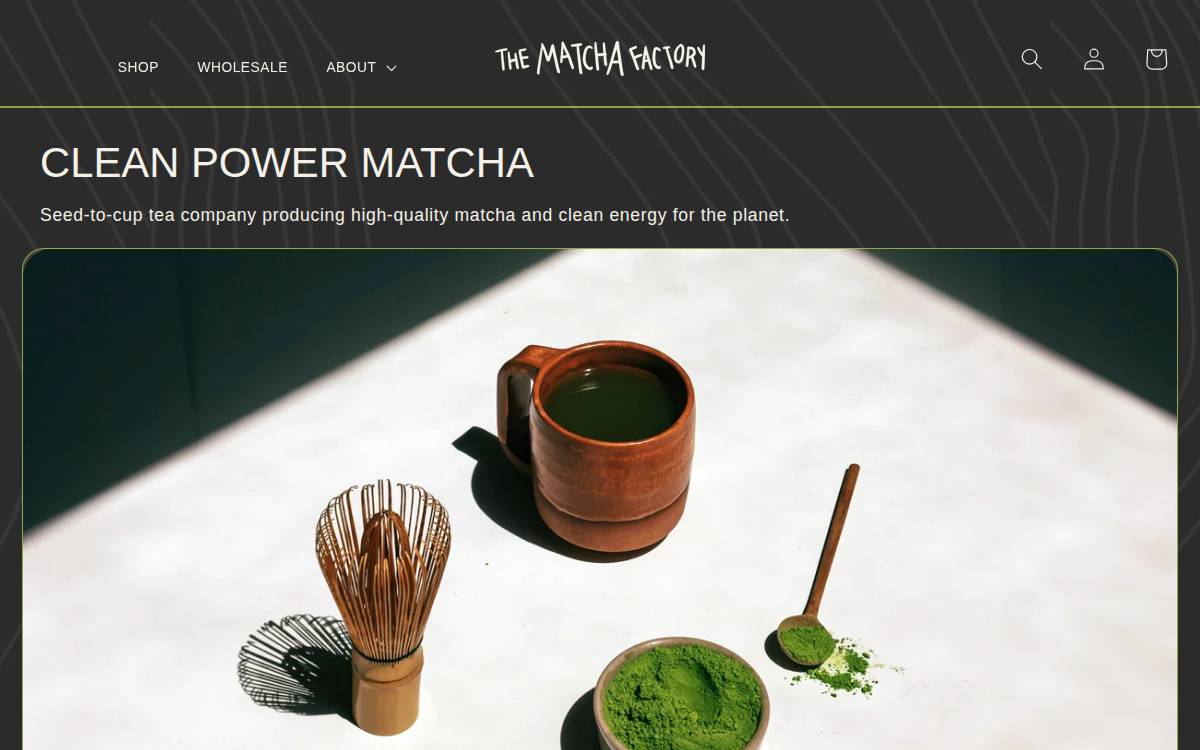 Thematchafactory website preview