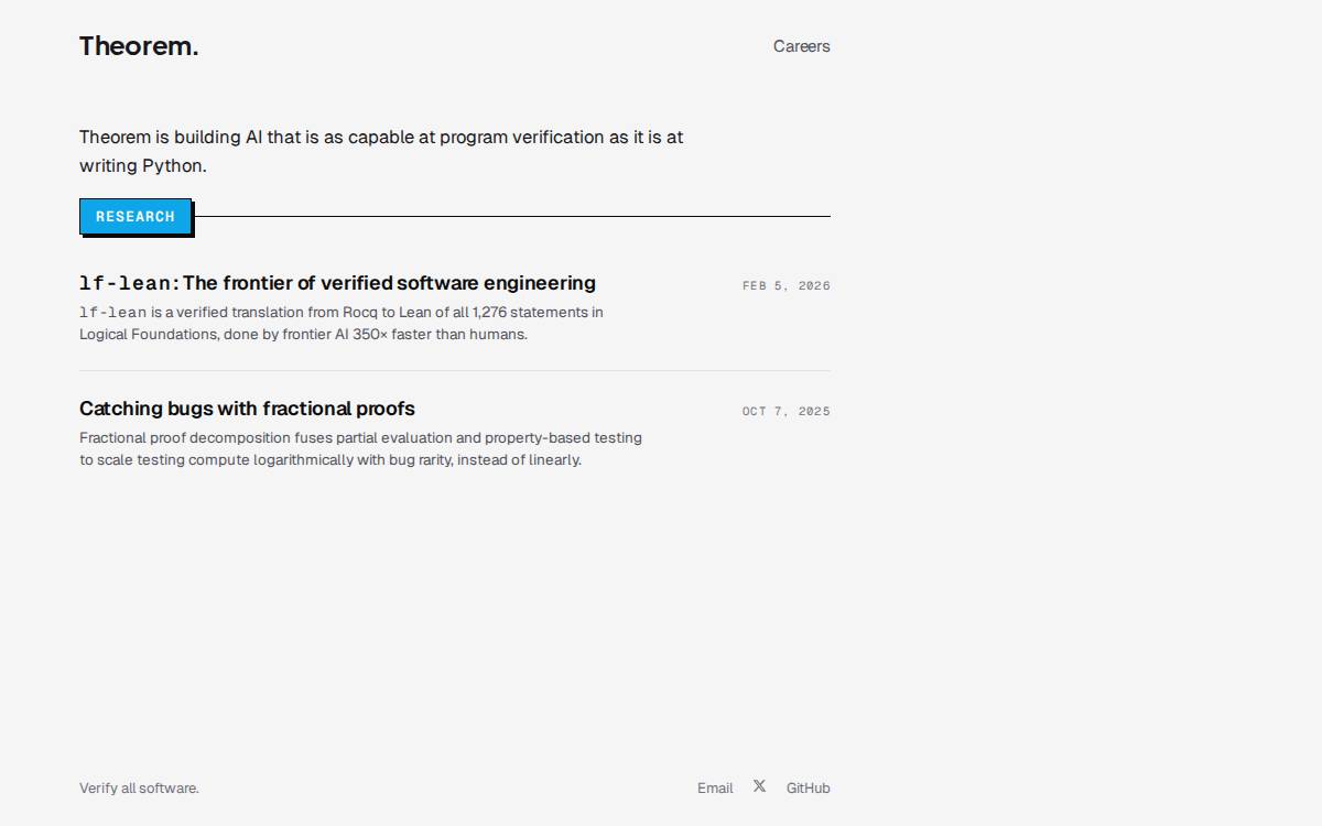 Theorem website preview