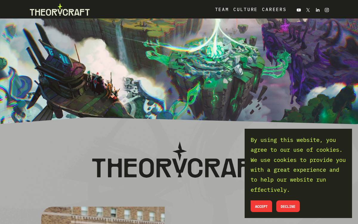 Theorycraft Games website preview