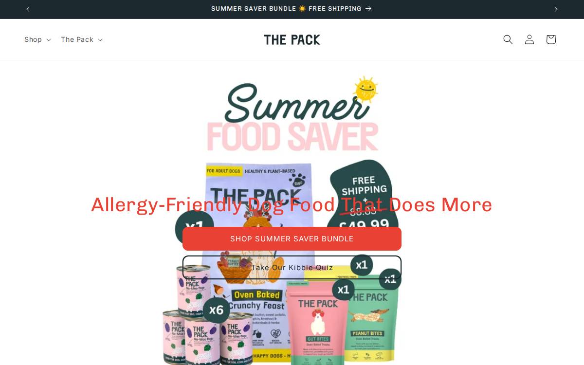 Thepackpet website preview