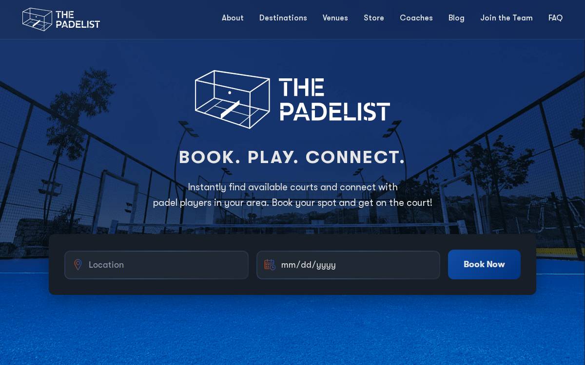 Thepadelist website preview