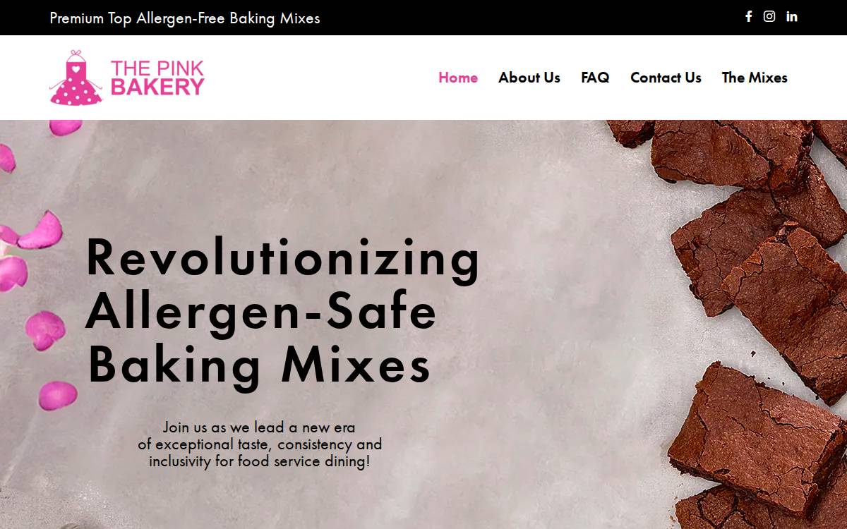 The Pink Bakery website preview