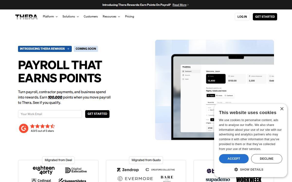 Thera website preview