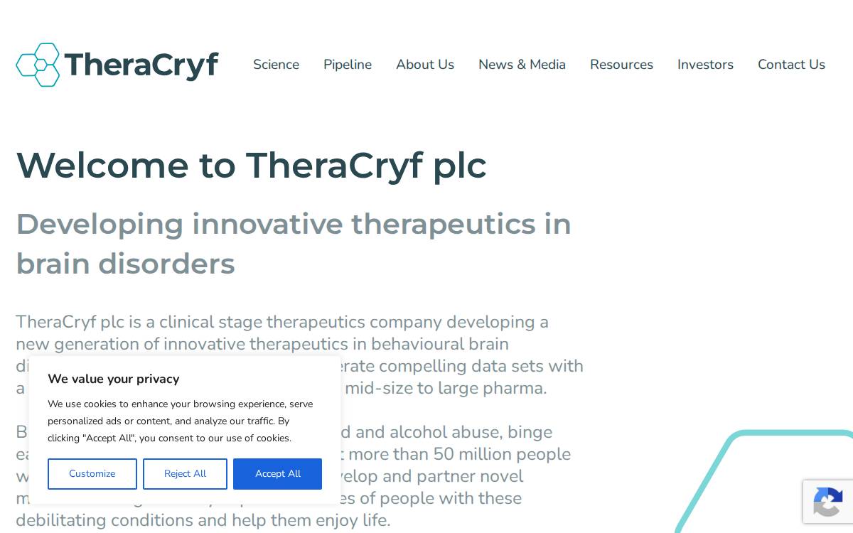 TheraCryf website preview