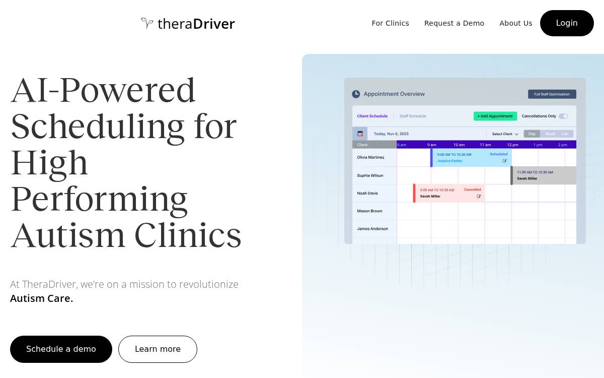 Theradriver website preview