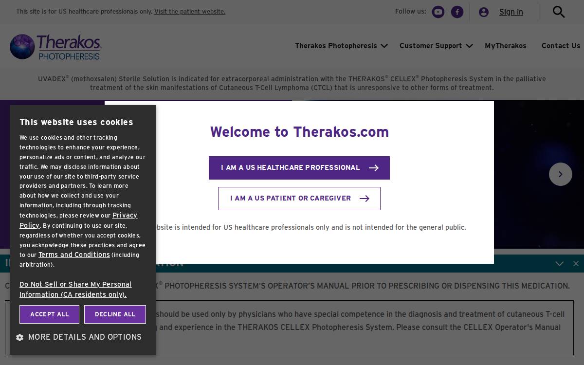 Therakos website preview