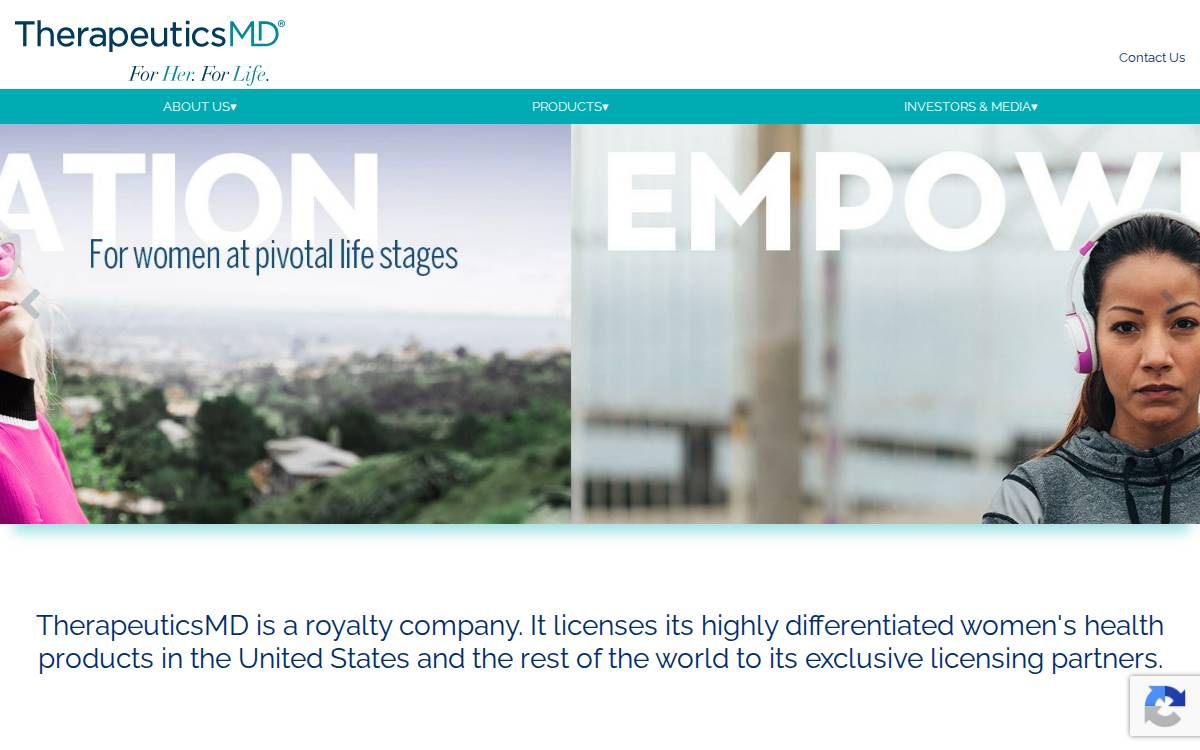 TherapeuticsMD website preview