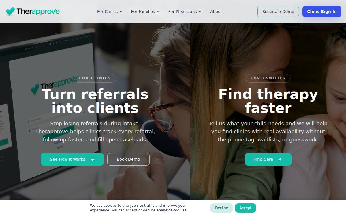 Therapprove website preview