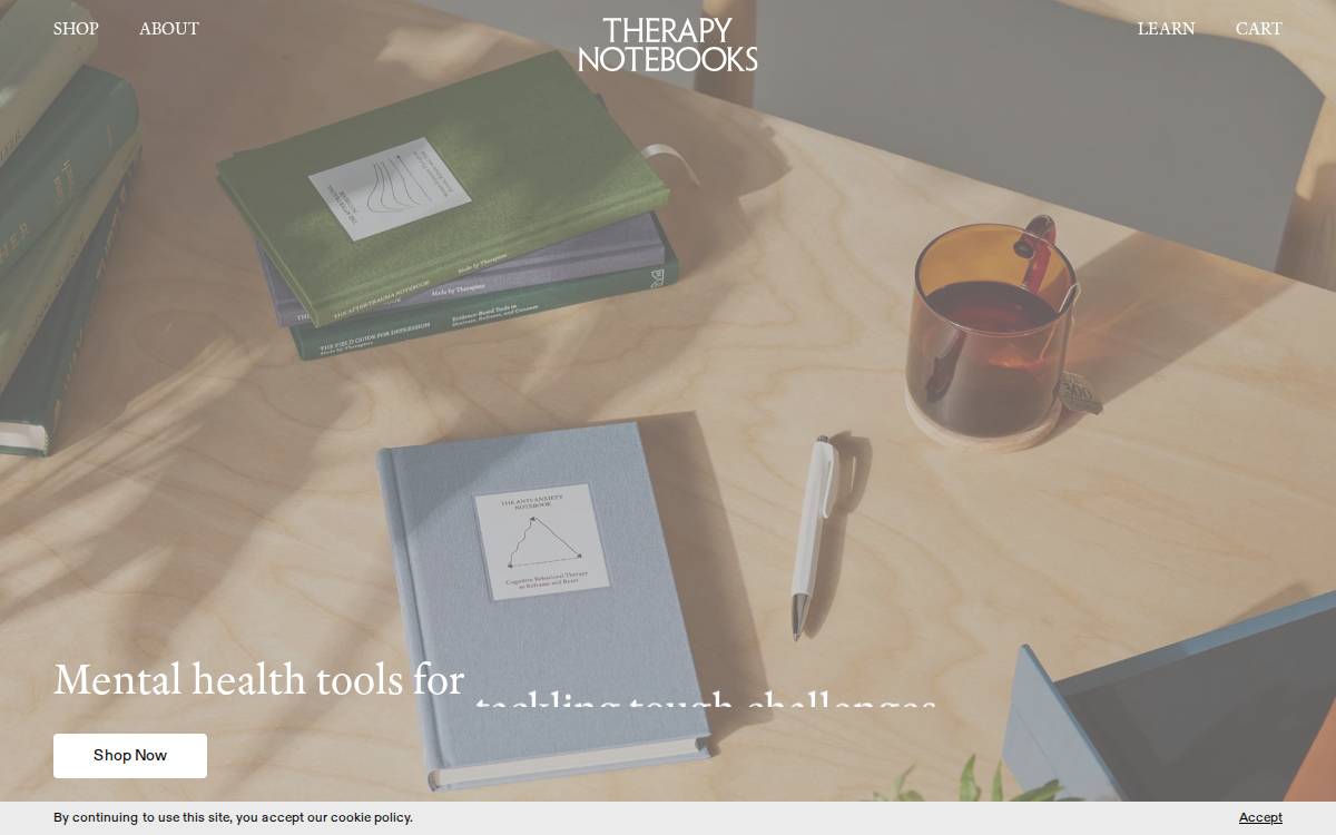Therapy Notebooks website preview
