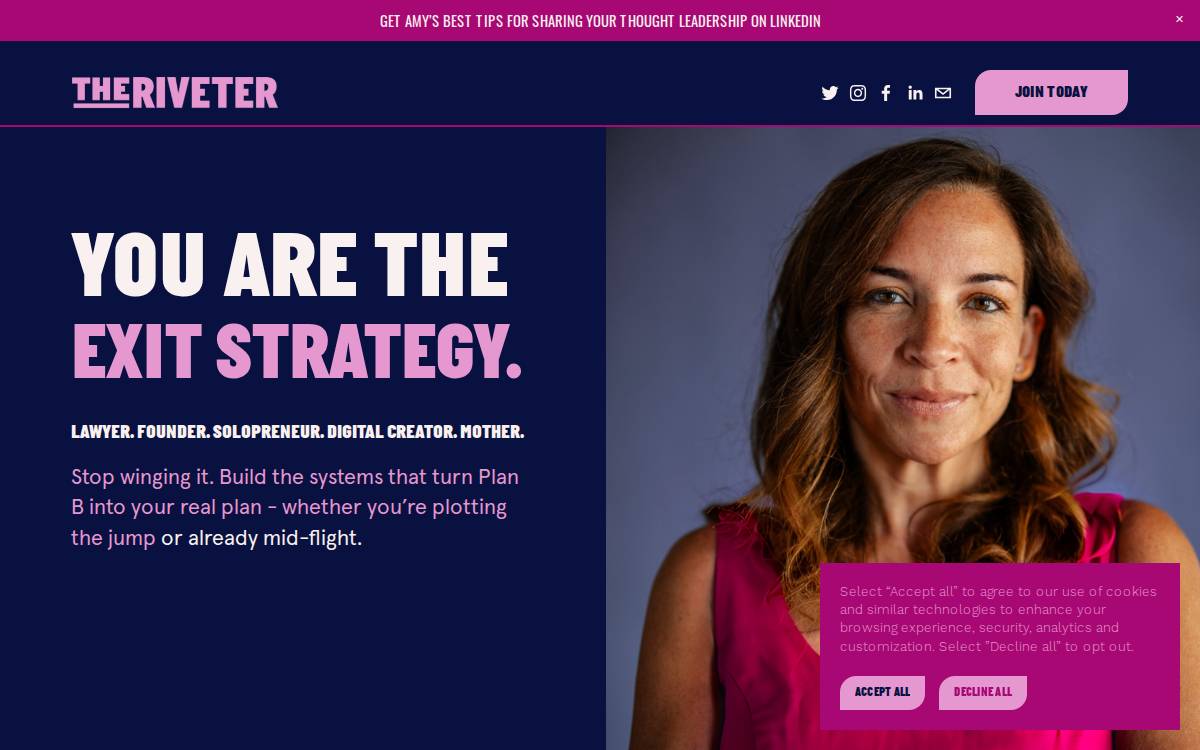 The Riveter website preview