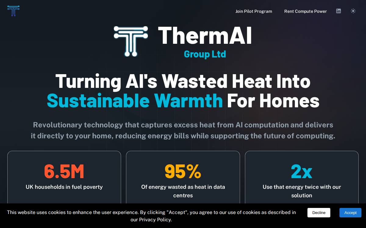 ThermAI website preview