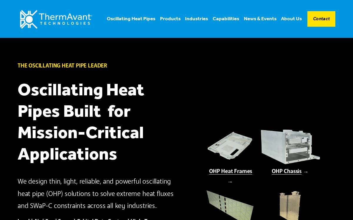ThermaVant Technologies website preview