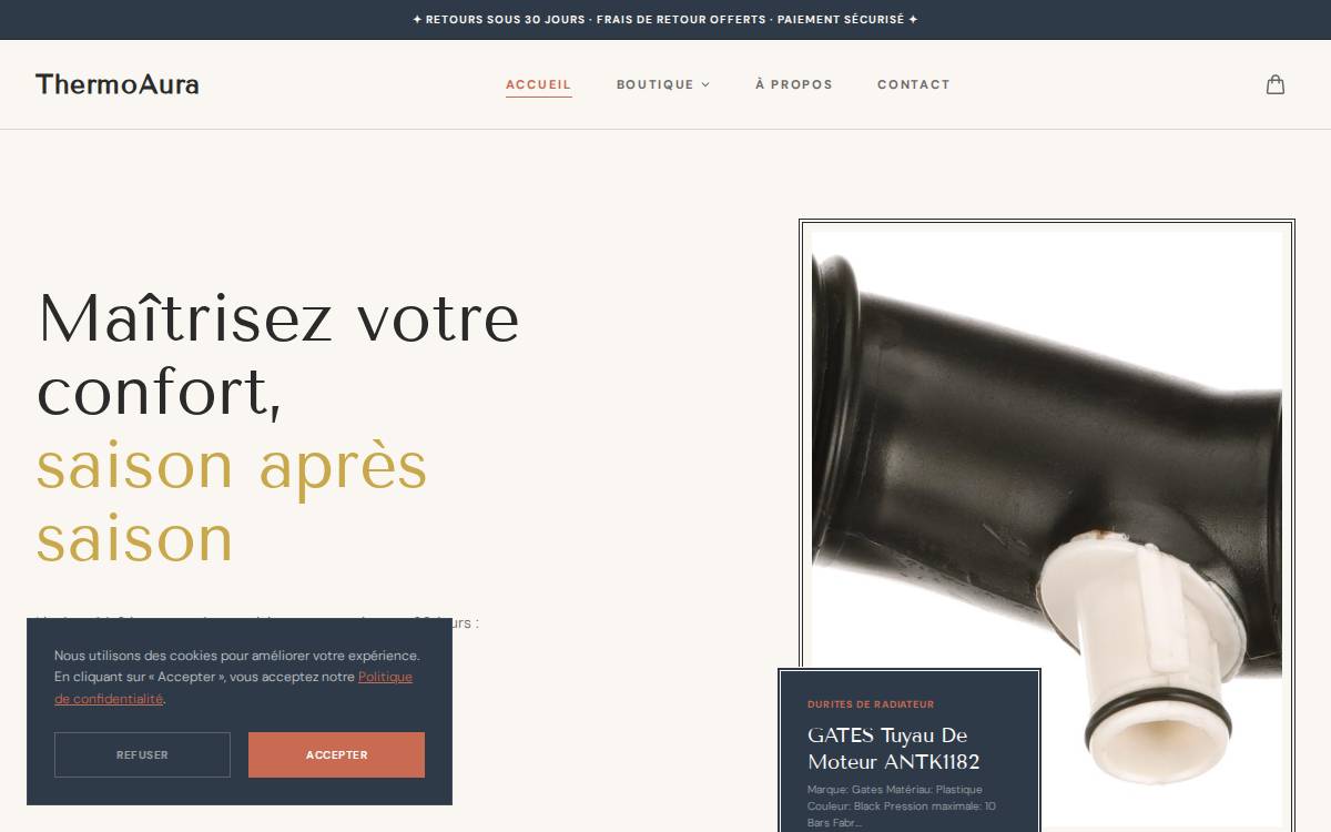 ThermoAura website preview