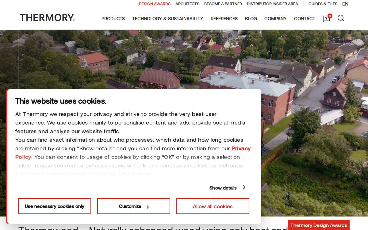 Thermory website preview