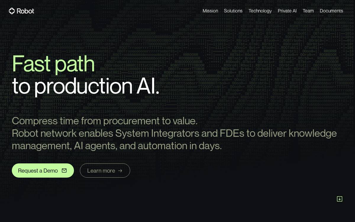 Therobot website preview