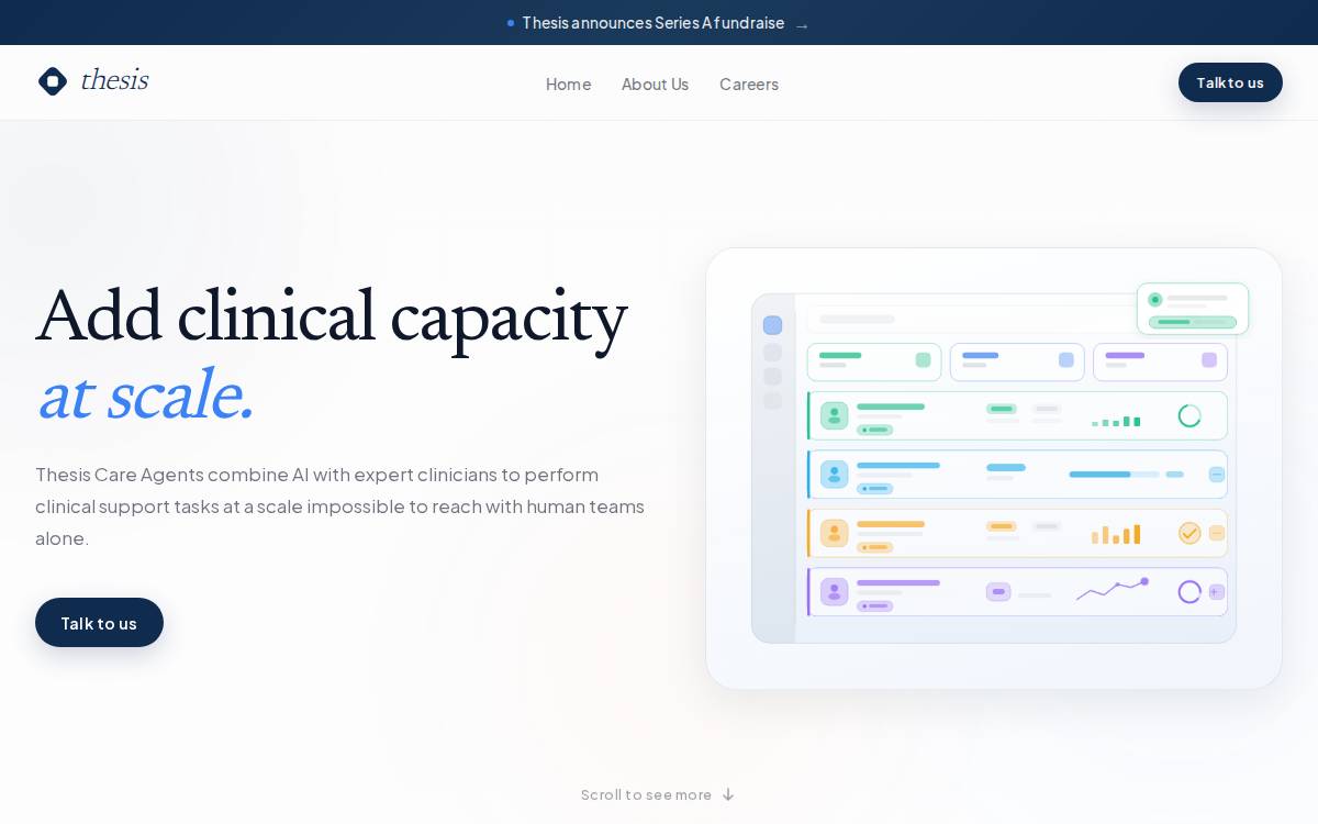 Thesis Care website preview