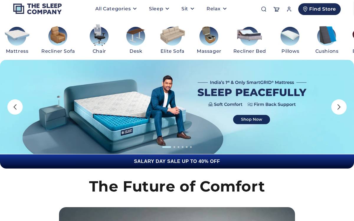 The Sleep Company website preview