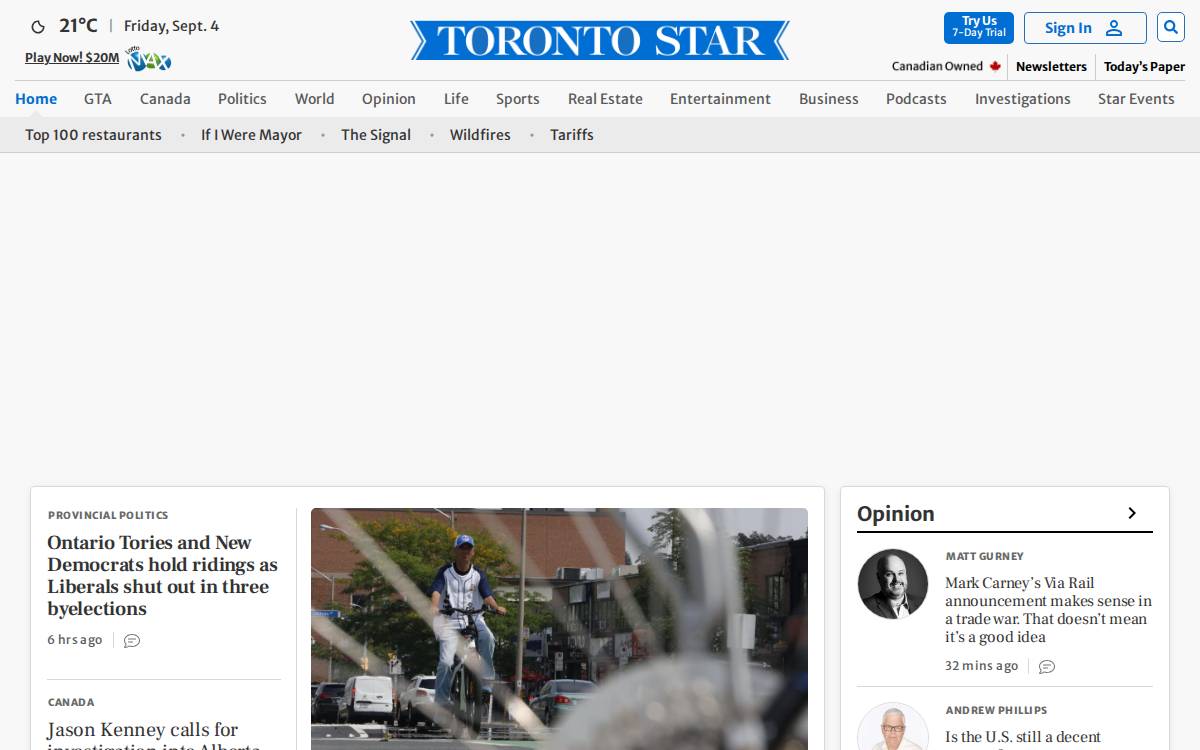 Thestar website preview