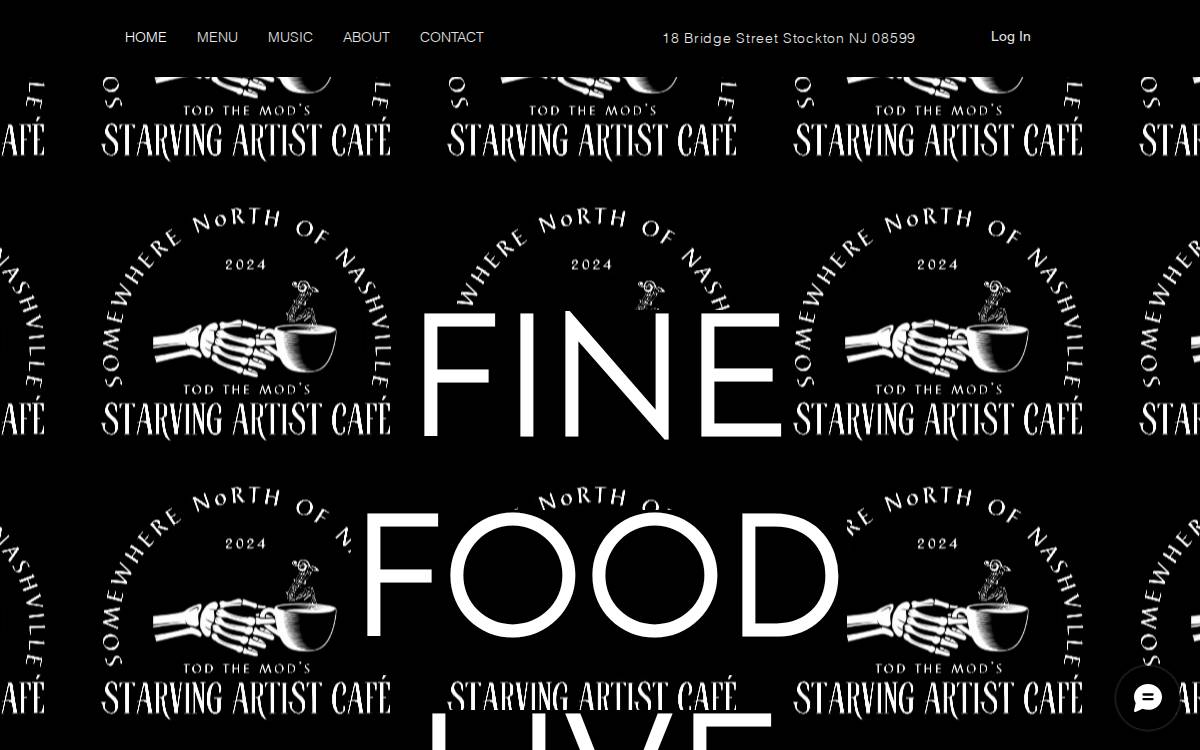 Thestarvingartistcafe website preview