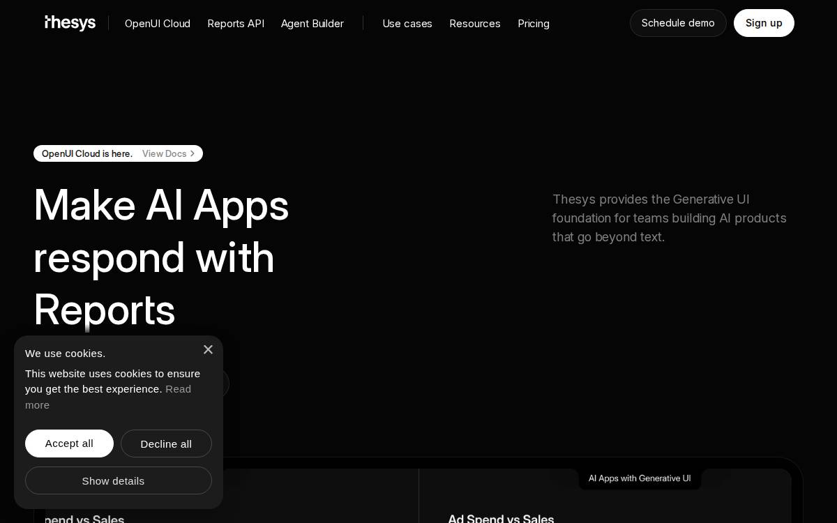 Thesys website preview