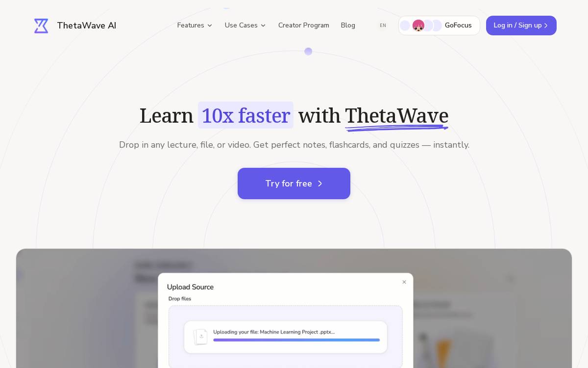 Thetawave AI website preview