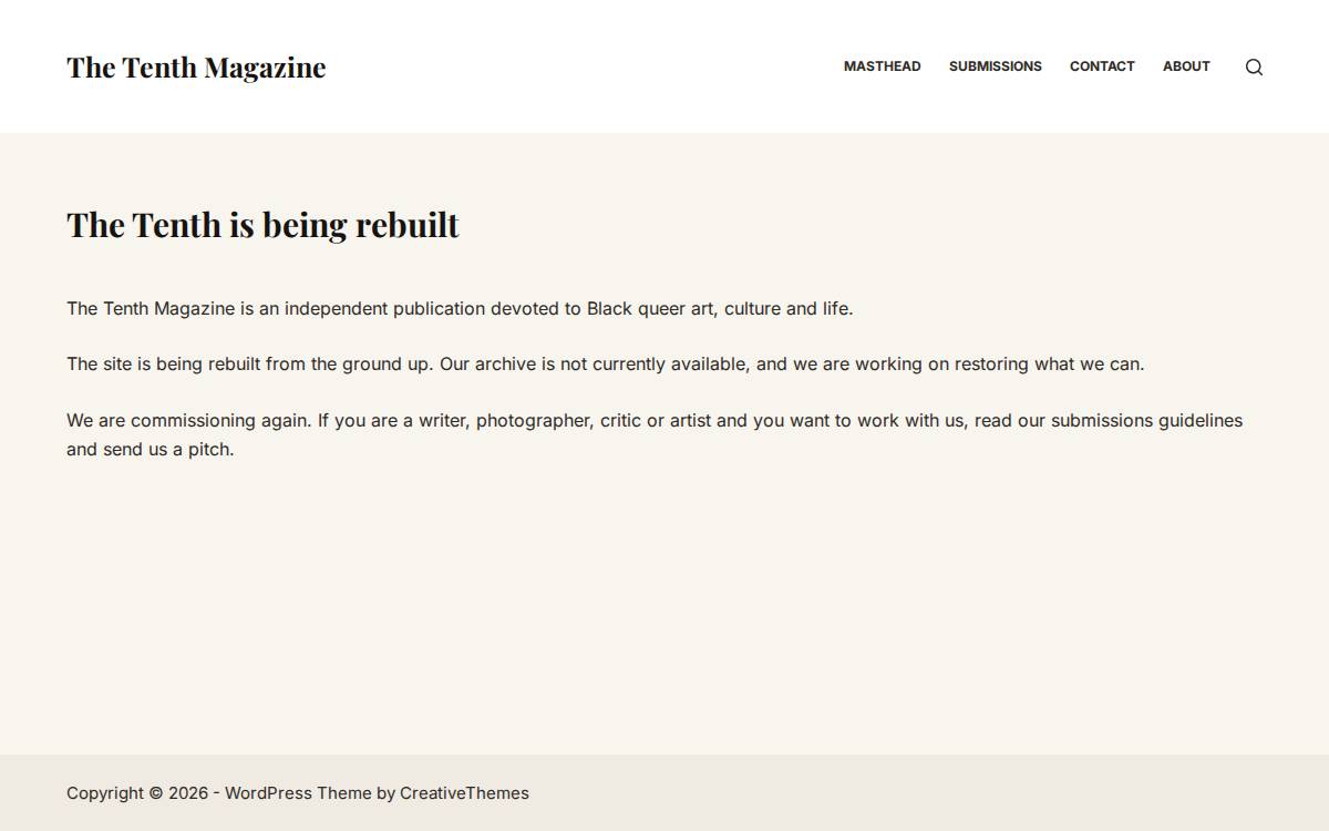 Thetenthmagazine website preview