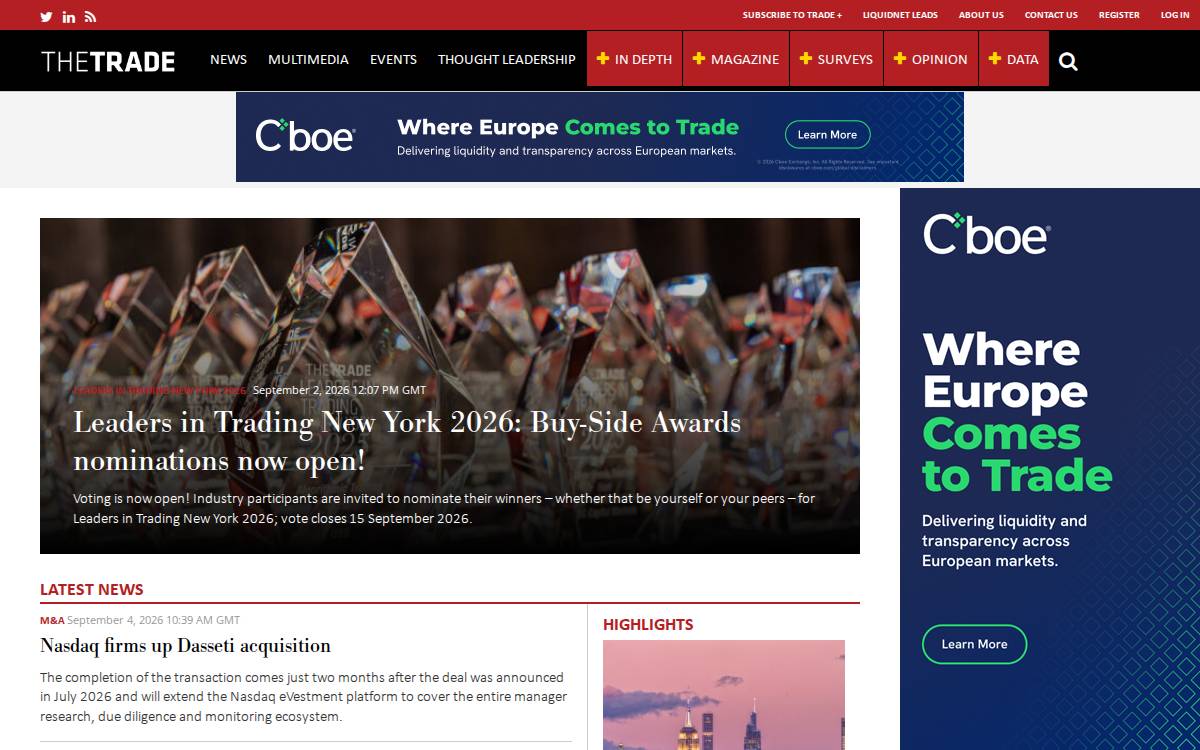 Thetradenews website preview