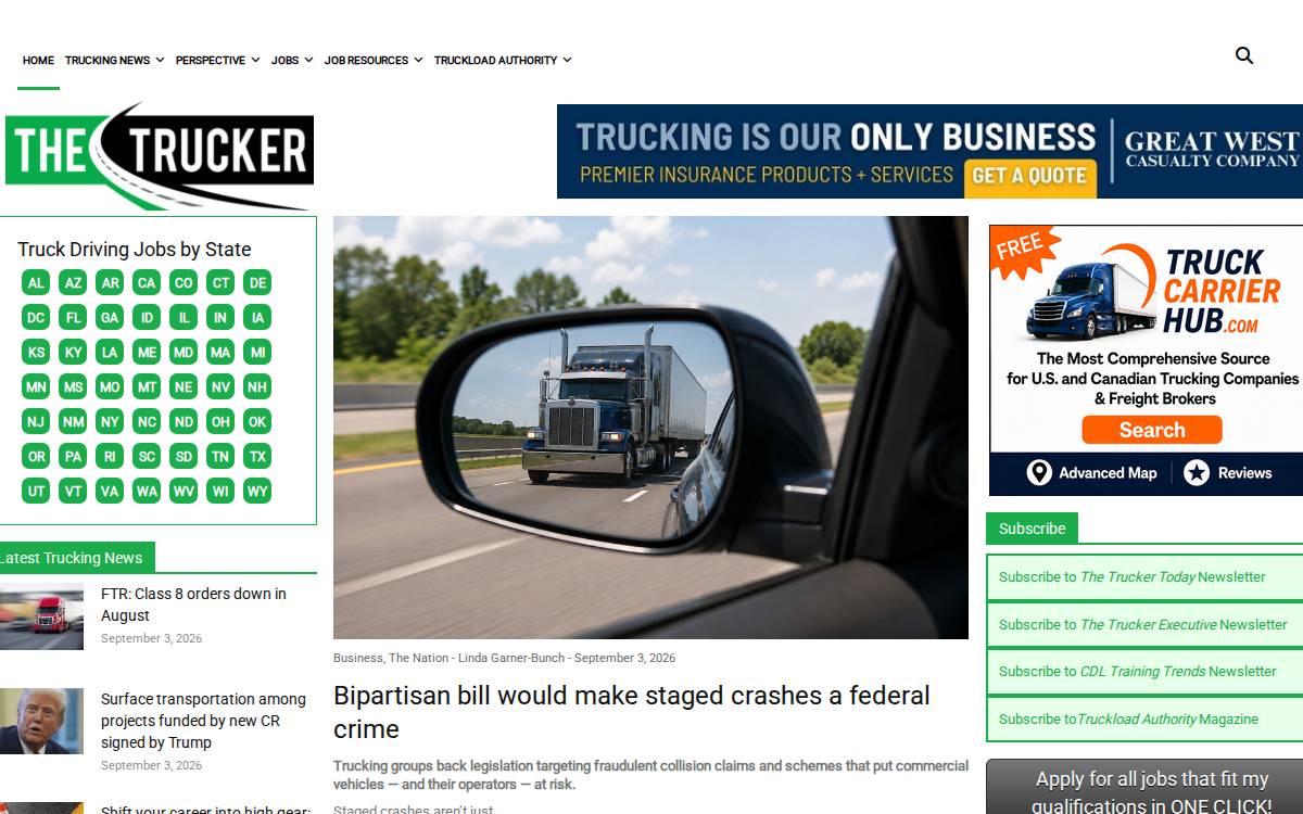 Thetrucker website preview