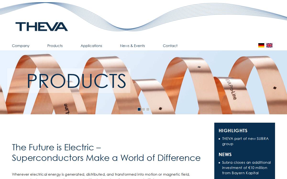 THEVA website preview
