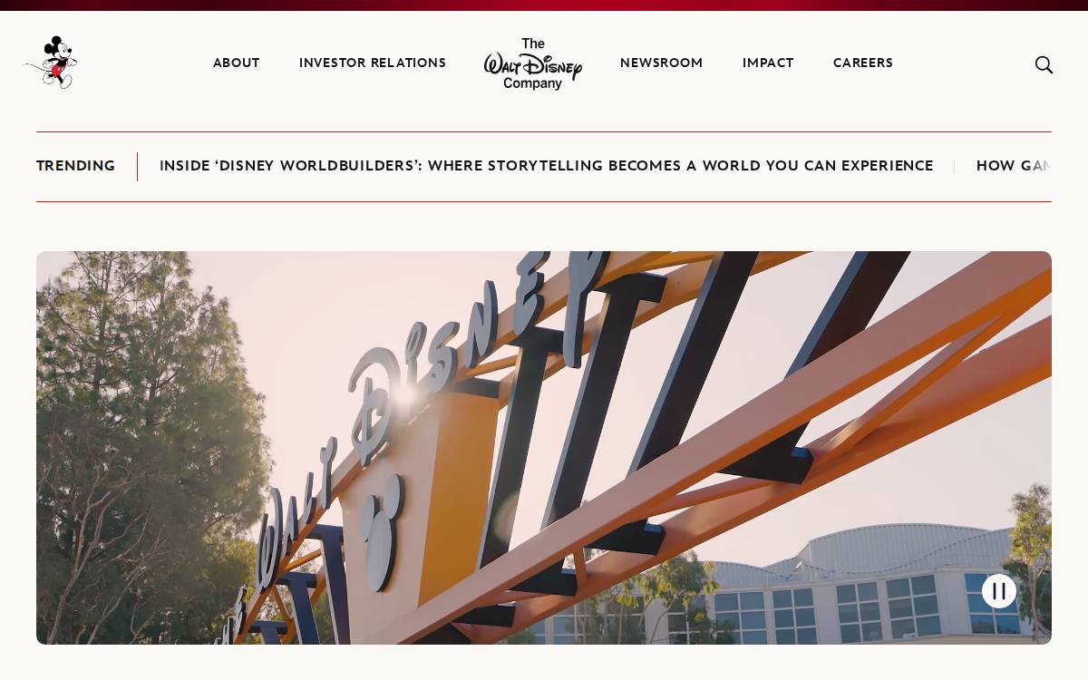 The Walt Disney Company website preview