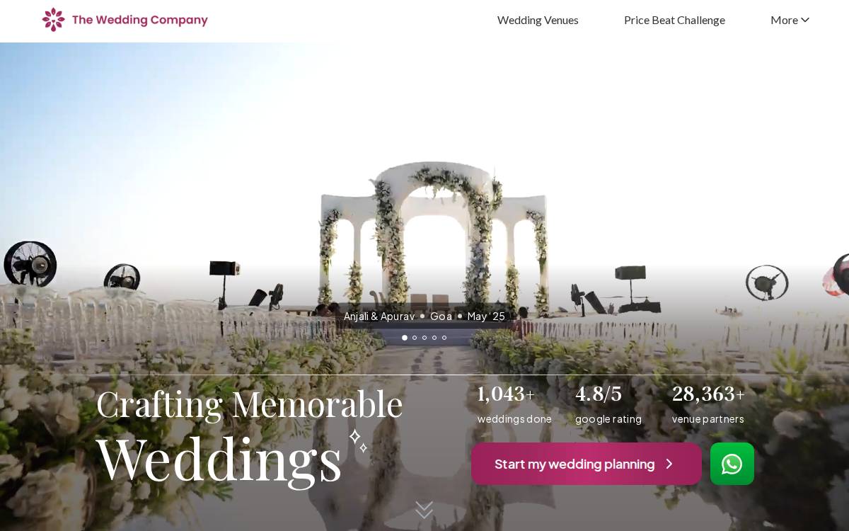 Theweddingcompany website preview