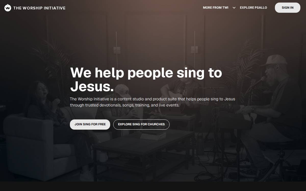 The Worship Initiative website preview