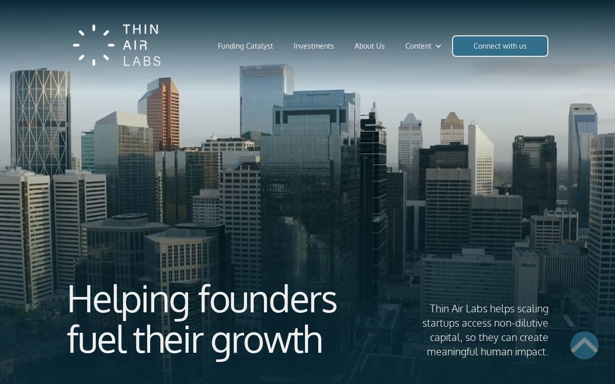Thinairlabs website preview