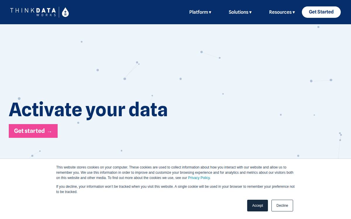 ThinkData Works website preview