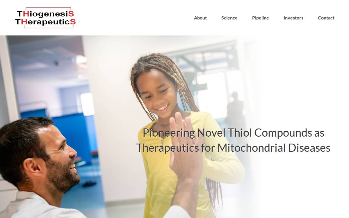 Thiogenesis Therapeutics website preview