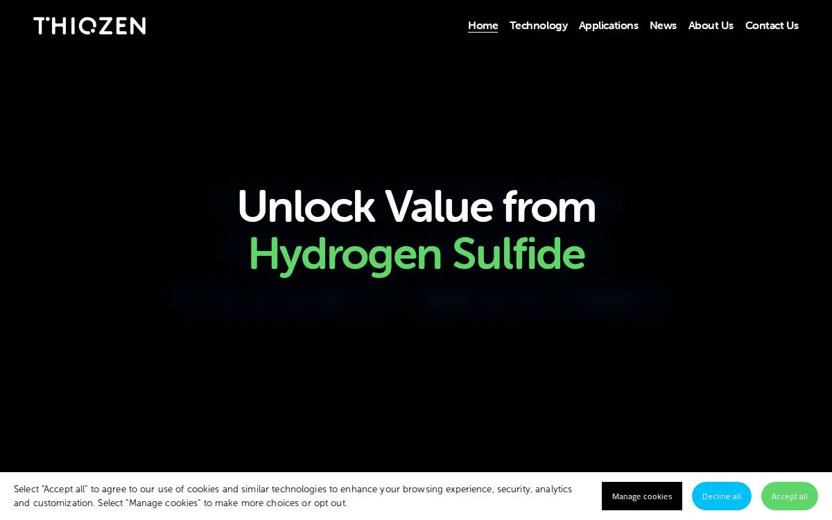 Thiozen website preview