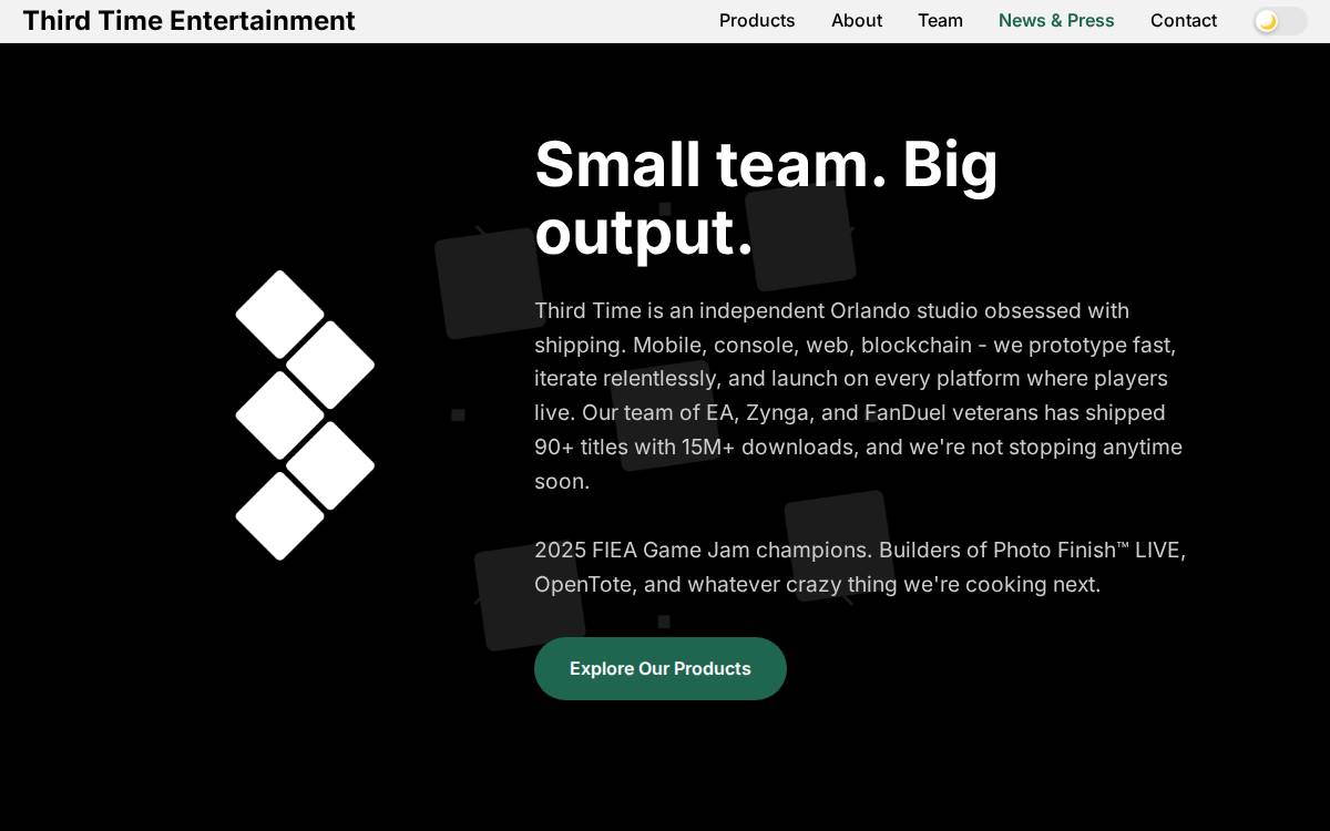 Thirdtimegames website preview