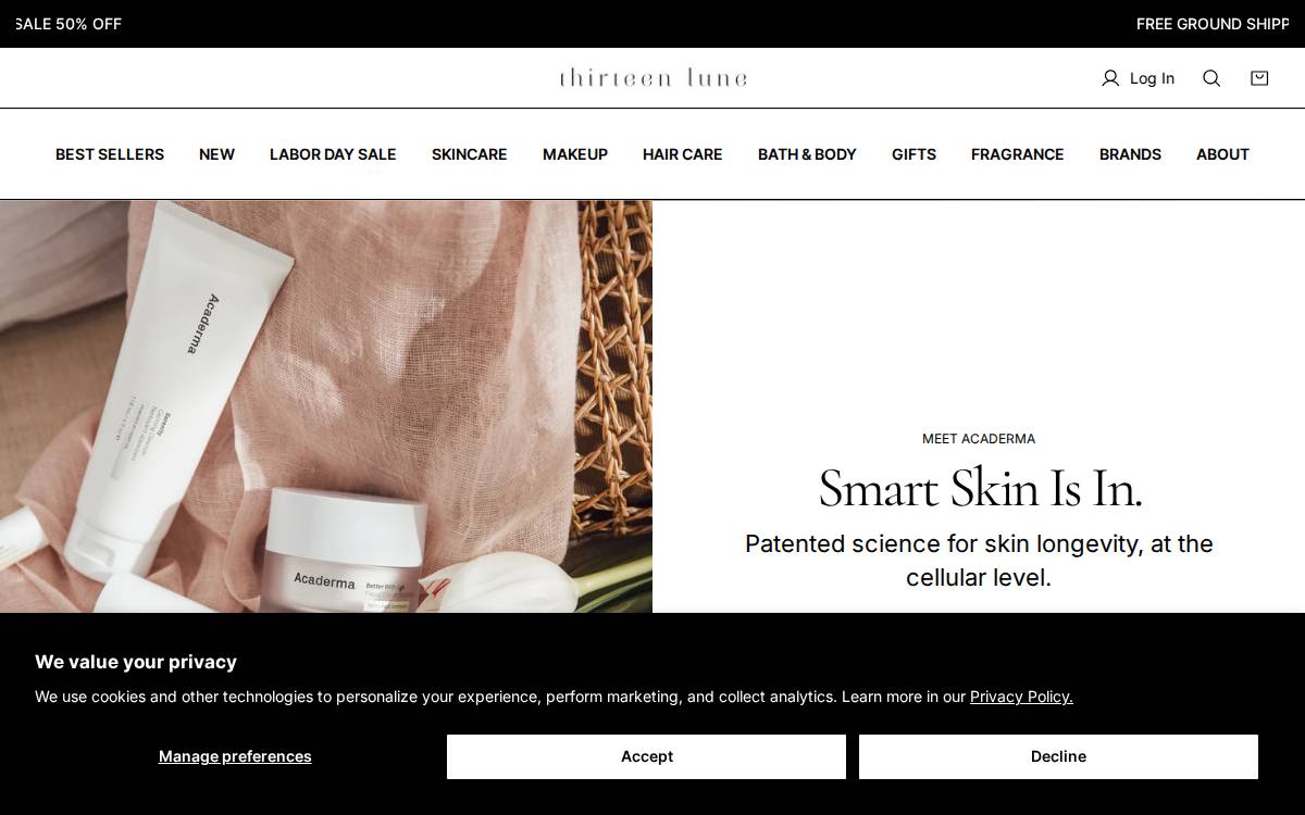 Thirteen Lune website preview