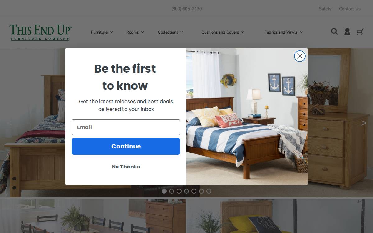 This End Up Furniture website preview