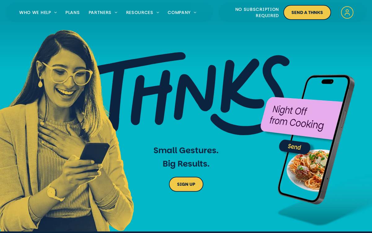 Thnks website preview