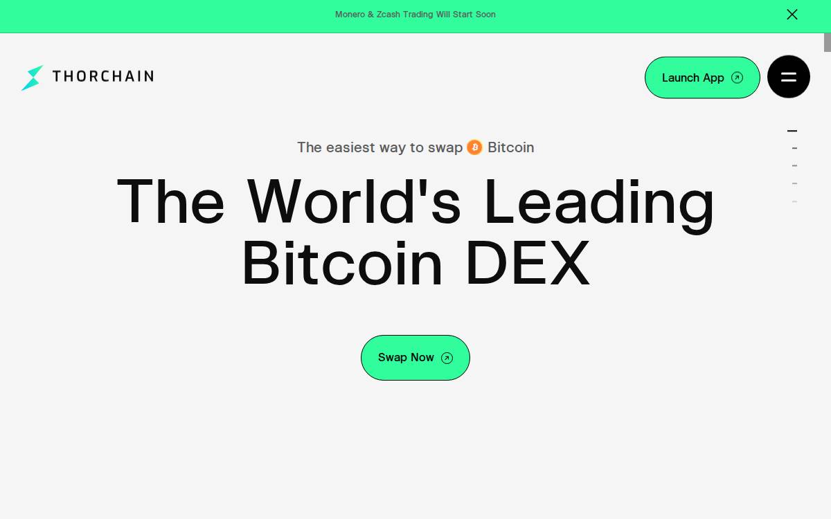 Thorchain website preview