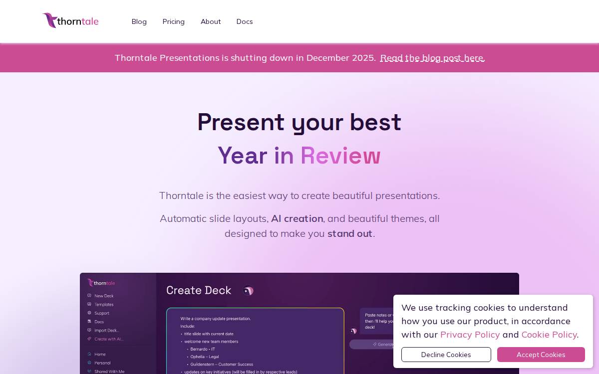 Thorntale website preview