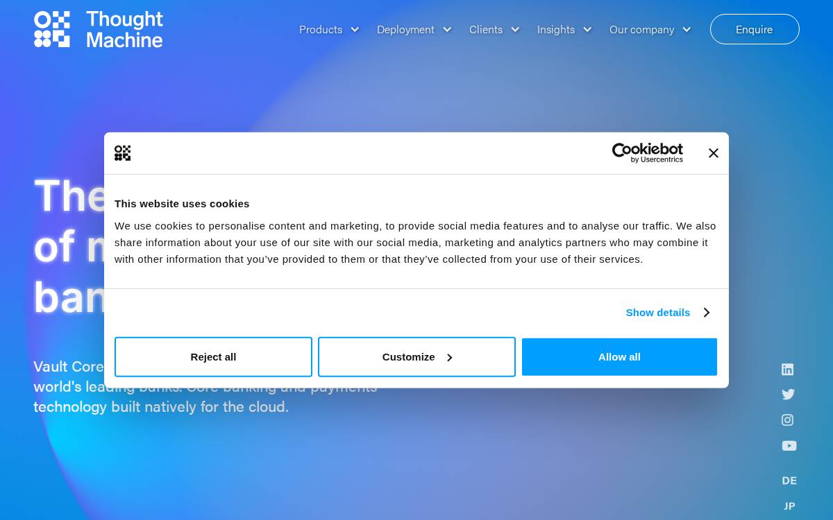 Thought Machine website preview