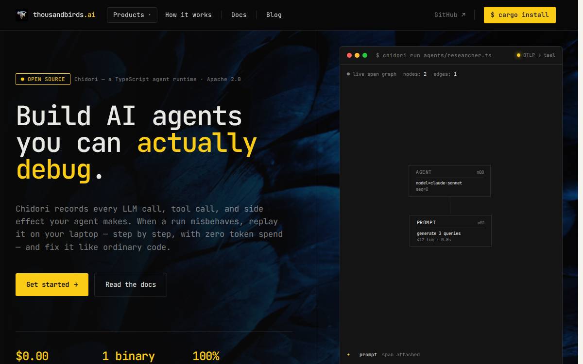 Thousand Birds website preview